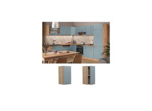 4066731344369 - Hängeschrank Küchenschrank R-Line Solid Eiche Blau Grau 30 cm modern