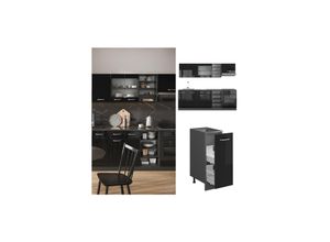 4066731345304 - Küchenzeile R-Line Solid Anthrazit Schwarz 240 cm modern Küchenschränke Küchenmöbel