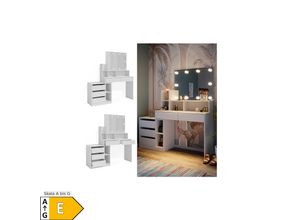 4066731347452 - Schminktisch Anja 1398 x 115 cm Weiß Spiegel LED modern Frisiertisch