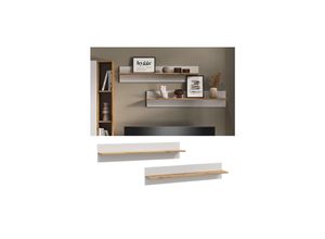 4066731352012 - Wandregal Anteo 2er-Set Weiß Oak 100 x 20 cm moderne Wohnzimmer Serie