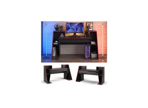 4066731353149 - Computertisch Gamingtisch Roko Schwarz Rot modern 170 x 95 cm 4066731353149 - Computertisch Gamingtisch Roko Schwarz Rot modern 170 x 95 cm