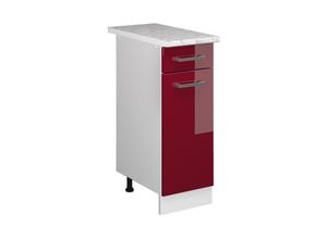 4066731367467 - Unterschrank R-Line Bordeaux Hochglanz 30 cm mit Schublade mit Arbeitsplatte Vicco