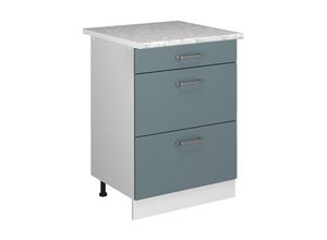 4066731367764 - Unterschrank R-Line Blau-Grau 60 cm mit Schubladen Vicco