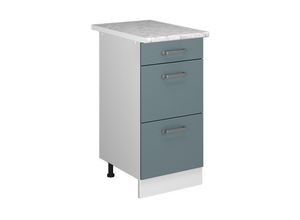 4066731367962 - Unterschrank R-Line Blau-Grau 40 cm mit Schubladen Vicco