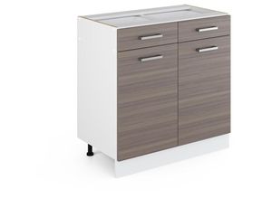 4066731369508 - Unterschrank R-Line Grau 80 cm mit Schubladen und Türen ohne Arbeitsplatte Vicco