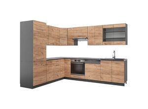 4066731374717 - Eckküche Fame-Line Goldkraft Eiche Anthrazit 227 x 287 cm  ap Eiche Vicco