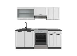 4066731380206 - Küchenzeile R-Line Weiß Landhaus Anthrazit 200 cm ap Marmor Vicco 4066731380206 - Küchenzeile R-Line Weiß Landhaus Anthrazit 200 cm ap Marmor Vicco