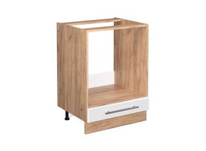 4066731384051 - Herdumbauschrank Fame-Line Weiß Hochglanz 60 cm  ap Eiche Vicco