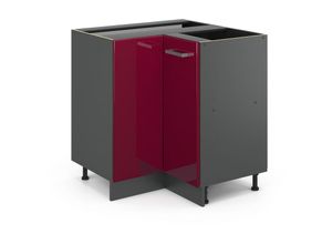 4066731385492 - Küchenunterschrank R-Line Bordeaux Hochglanz 756 cm ap Marmor Vicco