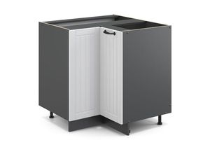 4066731388066 - Eckschrank Fame-Line Weiß Landhaus 805 cm  ap Eiche Vicco