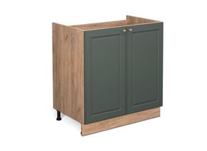 4066731388493 - Spülenunterschrank Fame-Line Grün-Gold Landhaus 80 cm  AP Eiche Vicco