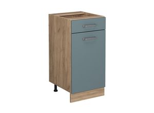 4066731388523 - Küchenunterschrank R-Line Blau-Grau 40 cm  ap Eiche Vicco