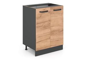 4066731389865 - Küchenunterschrank R-Line Goldkraft Eiche 60 cm  ap Anthrazit Vicco