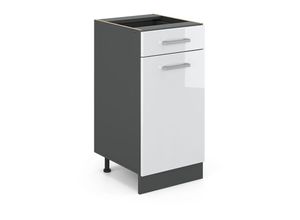 4066731389919 - Küchenunterschrank R-Line Weiß Hochglanz 40 cm ap Marmor Vicco 4066731389919 - Küchenunterschrank R-Line Weiß Hochglanz 40 cm ap Marmor Vicco