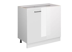 4066731390342 - Eckschrank R-Line Weiß Hochglanz 86 cm  ap Anthrazit Vicco