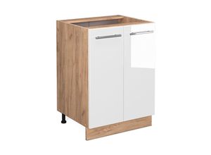 4066731391349 - Küchenunterschrank Fame-Line Weiß Hochglanz 60 cm  ap Marmor Vicco