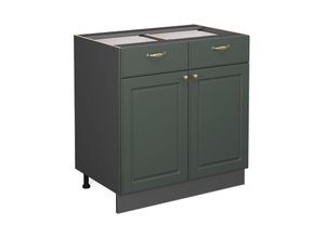 4066731392285 - Küchenunterschrank Fame-Line Grün-Gold Landhaus 80 cm  AP Marmor Vicco