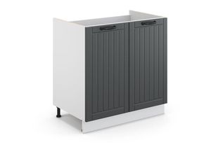 4066731392353 - Spülenunterschrank Fame-Line Anthrazit Landhaus 80 cm  ap Marmor Vicco