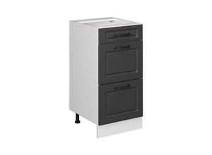 4066731392988 - Küchenschrank mit Schublade R-Line Anthrazit Landhaus 40 cm ap Marmor Vicco