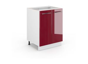 4066731393664 - Küchenunterschrank Fame-Line Bordeaux Hochglanz 60 cm  AP Eiche Vicco