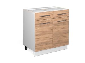 4066731393961 - Küchenunterschrank Fame-Line Goldkraft Eiche 80 cm  ap Eiche Vicco