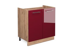 4066731394685 - Spülenunterschrank Fame-Line Bordeaux Hochglanz 80 cm  ap Marmor Vicco