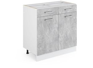 4066731394944 - Küchenunterschrank R-Line Beton 80 cm  AP Eiche Vicco