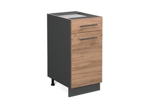 4066731397303 - Küchenunterschrank Fame-Line Goldkraft Eiche 40 cm  AP Marmor Vicco