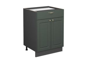 4066731397488 - Küchenunterschrank Fame-Line Grün-Gold Landhaus 60 cm mit Schublade AP Eiche Vicco