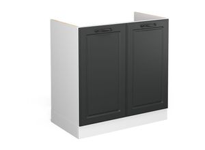 4066731398416 - Spülenunterschrank R-Line Anthrazit Landhaus 80 cm  ap Marmor Vicco