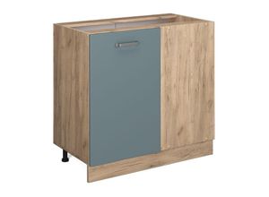 4066731400133 - Eckschrank R-Line Blau-Grau 86 cm ap Marmor Vicco