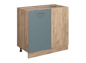 4066731400188 - Eckschrank R-Line Blau-Grau 86 cm  AP Eiche Vicco