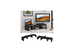 4066731401666 - Monitorständer Halva Schwarz 102 x 16 cm mit QI-Ladestation und USB Vicco