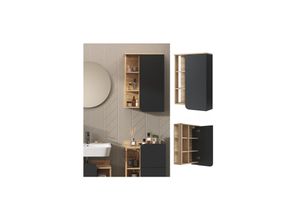 4066731401703 - Livinity Hängeschrank Karen Sonoma Anthrazit 50 x 75 cm Tür offene Fächer