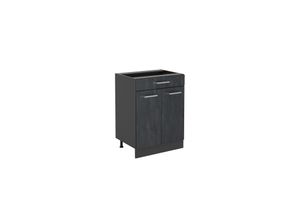 4066731403615 - Küchenschrank mit Schublade R-Line Schwarz Beton 80 cm mit Schublade ohne Arbeitsplatte Vicco