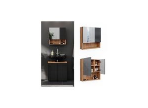 4066731405305 - Badspiegelschrank Irma Eiche Anthrazit 54 x 55 cm Badezimmer