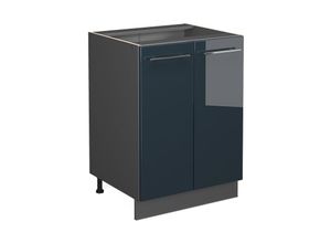 4066731406289 - Unterschrank Fame-Line Anthrazit Dunkelblau Hochglanz 60 cm mit Arbeitsplatte Anthrazit 4066731406289 - Unterschrank Fame-Line Anthrazit Dunkelblau Hochglanz 60 cm mit Arbeitsplatte Anthrazit