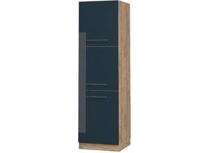 4066731407293 - Herdschrank Fame-Line Eiche Dunkelblau Hochglanz 60 cm 3 Türen