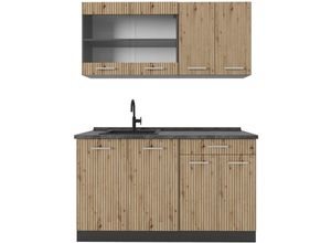 4066731407859 - Singleküche R-Line Artisan Eiche Anthrazit 140 cm  ap Anthrazit Vicco 4066731407859 - Singleküche R-Line Artisan Eiche Anthrazit 140 cm  ap Anthrazit Vicco