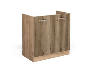 4066731409556 - Spülenunterschrank R-Line Artisan-Eiche 80 cm  ap Eiche Vicco