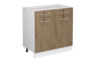 4066731410644 - Küchenunterschrank R-Line Artisan-Eiche 80 cm  ap Marmor Vicco