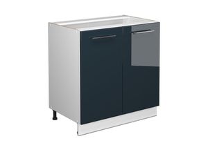 4066731413171 - Küchenschränke Fame-Line Dunkelblau Hochglanz 80 cm mit Regal ap Anthrazit Vicco