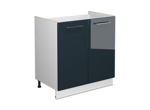 4066731414123 - Küchenschränke Fame-Line Dunkelblau Hochglanz 80 cm  ap Anthrazit Vicco