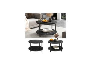 4066731447015 - Couchtisch Ontario Marmor Schwarz 80 x 46 cm Rundtisch