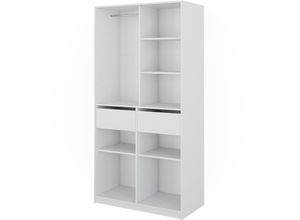 4066731451272 - Kleiderschrank Elmo Weiß 100 x 200 cm mit 2 Schubladen Vicco