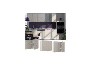 4066731451616 - Hängeschrank Fame-Line Weiß Grau-Beige gerahmt 80 cm