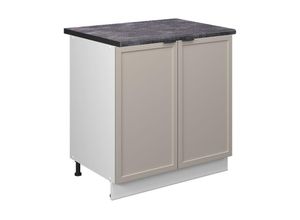 4066731452255 - Unterschrank Fame-Line Weiß Grau-Beige gerahmt 80 cm mit Arbeitsplatte Anthrazit 4066731452255 - Unterschrank Fame-Line Weiß Grau-Beige gerahmt 80 cm mit Arbeitsplatte Anthrazit