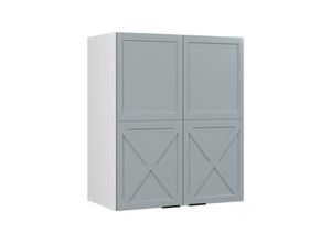 4066731455089 - Hängeschrank Fame-Line Weiß Hellblau-Grau gerahmt 60 cm