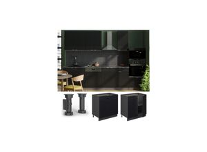 4066731455461 - Unterschrank Fame-Line Anthrazit Schwarz gestreift 80 cm ohne Arbeitsplatte