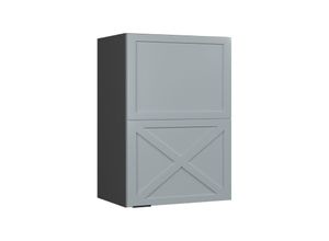 4066731456024 - Hängeschrank Fame-Line Anthrazit Hellblau-Grau gerahmt 50 cm